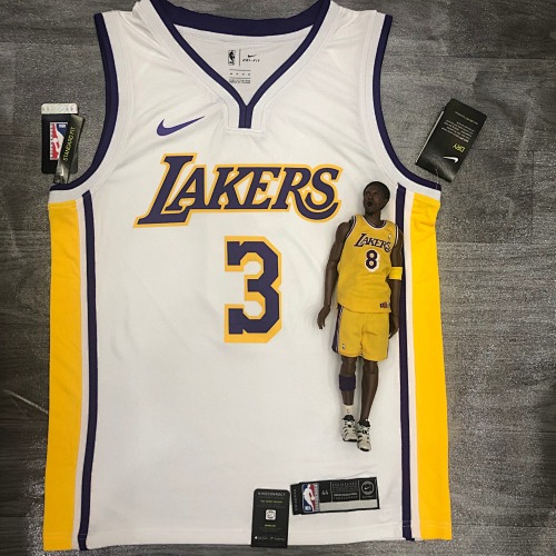 Los Angeles Lakers #3 White Basketball Jersey