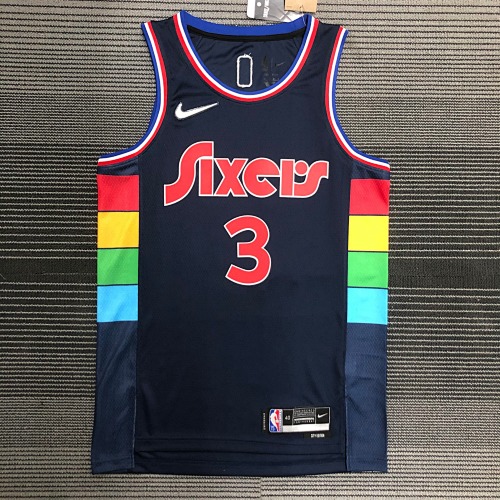 Philadelphia 76ers Allen Iverson #3 City Edition 22 Season Basketball Jersey
