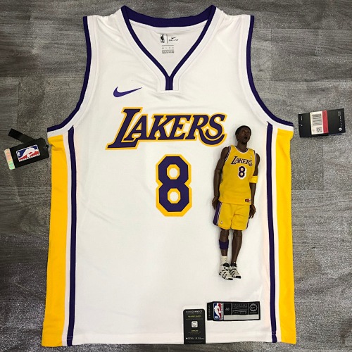Los Angeles Lakers #8 White Basketball Jersey