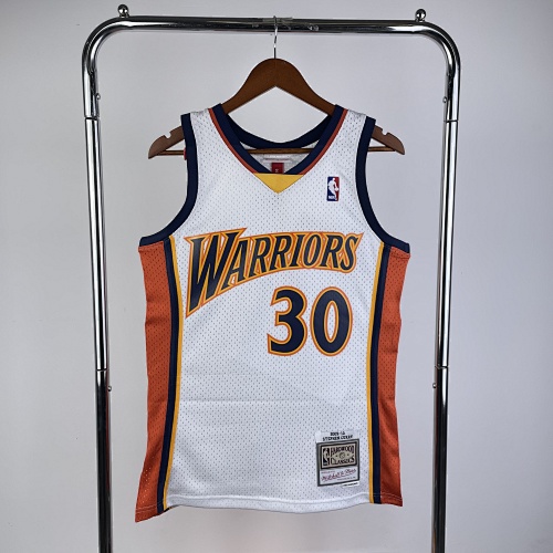 Golden State Warriors Stephen Curry #30 Retro Edition White 10 Season Basketball Jersey