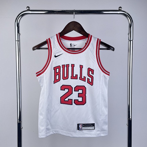 Chicago Bulls Michael Jordan #23 White Kids Basketball Jersey