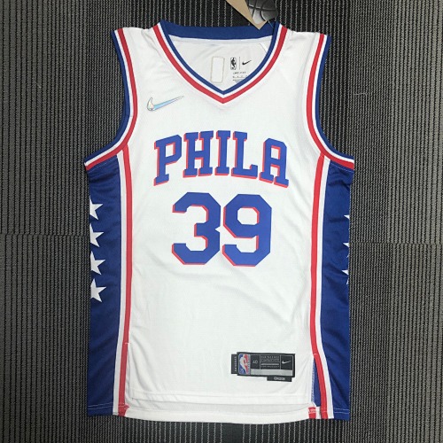 Philadelphia 76ers #39 White Basketball Jersey