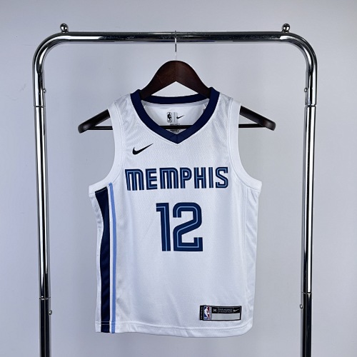 Memphis Grizzlies Ja Morant #12 White Kids Basketball Jersey