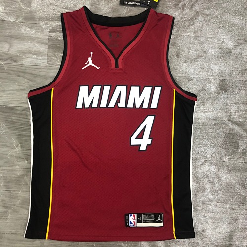 Miami Heat #4 Red 21 Season Basketball Jersey