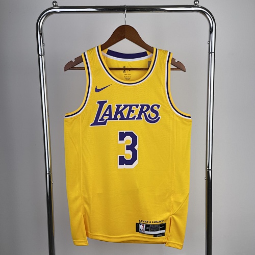 Los Angeles Lakers #3 Yellow 23 Season Basketball Jersey