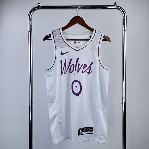 Minnesota Timberwolves #0 White Pink Basketball Jersey