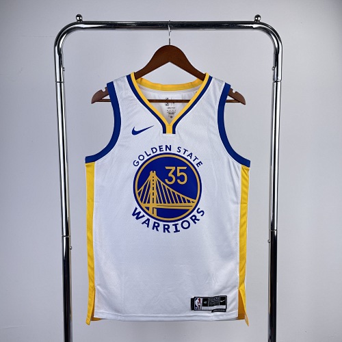 Golden State Warriors Kevin Durant #35 White 23 Season Basketball Jersey