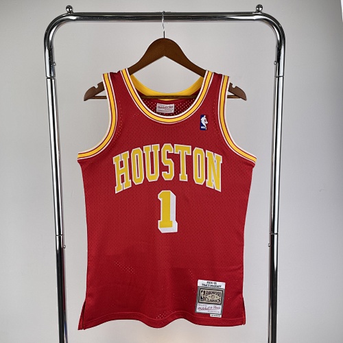 Houston Rockets #1 Retro Edition Red 05 Season Basketball Jersey