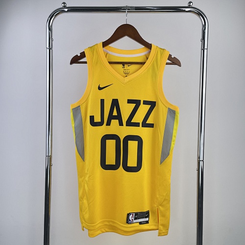 Utah Jazz #0 Away Yellow 23 Season Basketball Jersey