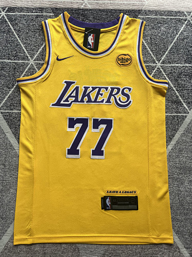 Los Angeles Lakers Luka Doncic Yellow Basketball Jersey