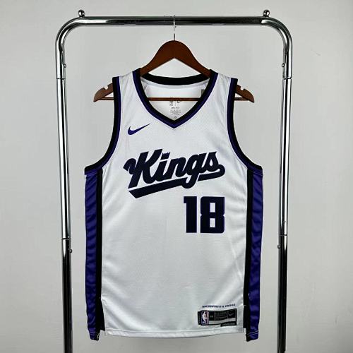 Sacramento Kings #18 White 24 Season Basketball Jersey