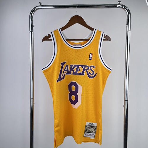 Los Angeles Lakers #8 Retro Edition Yellow 97 Season Basketball Jersey