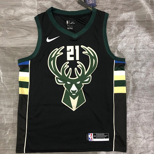 Milwaukee Bucks #21 Black Basketball Jersey