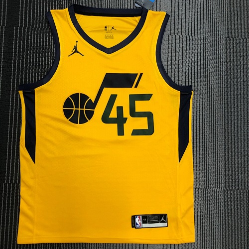 Utah Jazz #45 Yellow 21 Season Basketball Jersey