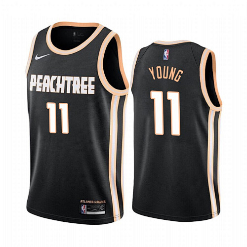 Atlanta Hawks Trae Young City Edition Fan Edition Black Basketball Jersey
