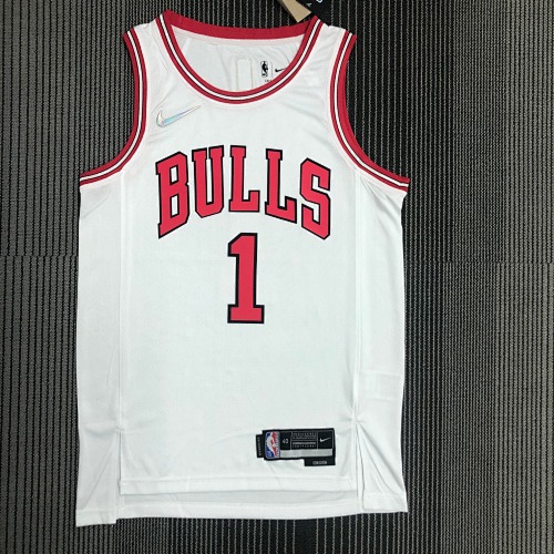 Chicago Bulls Derrick Rose #1 White Basketball Jersey
