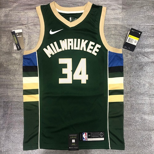 Milwaukee Bucks Giannis Antetokounmpo #34 Green Basketball Jersey