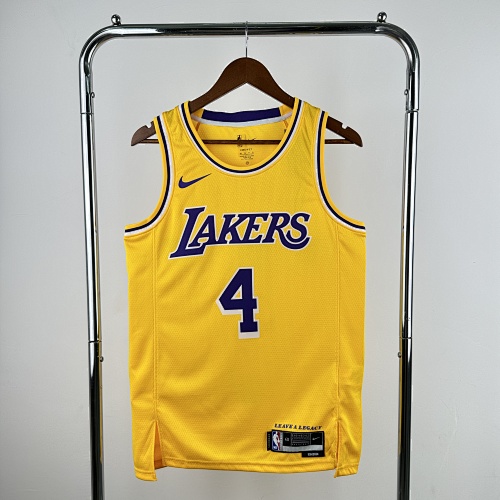 Los Angeles Lakers #4 Yellow 23 Season Basketball Jersey