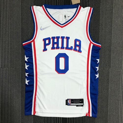 Philadelphia 76ers Tyrese Maxey #0 White Basketball Jersey