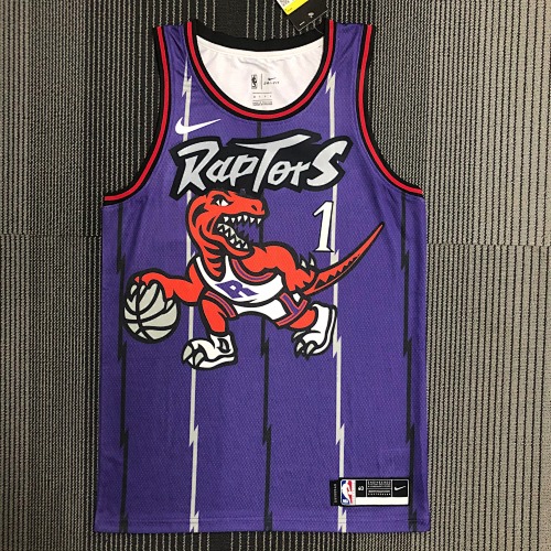 Toronto Raptors #1 Retro Edition Purple Basketball Jersey