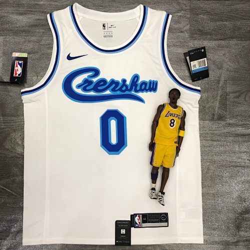 Los Angeles Lakers #0 Retro Edition White Basketball Jersey