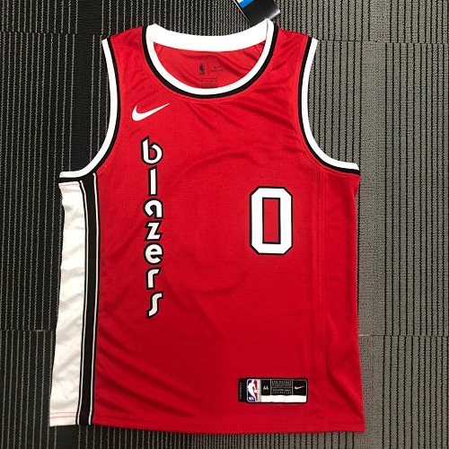 Portland Trail Blazers Damian Lillard #0 Retro Edition Red Basketball Jersey