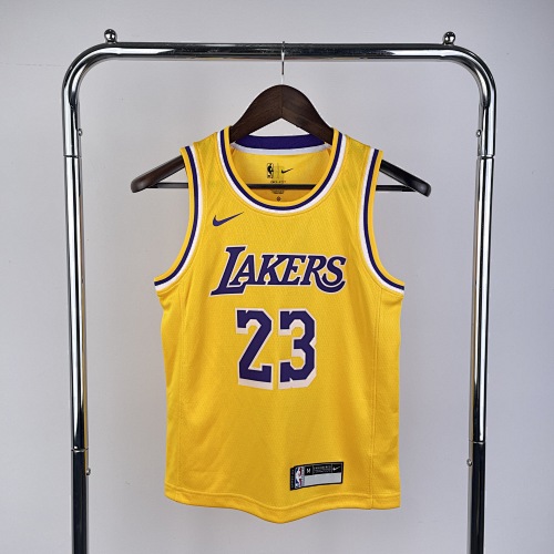 Los Angeles Lakers LeBron James #23 Yellow Kids Basketball Jersey