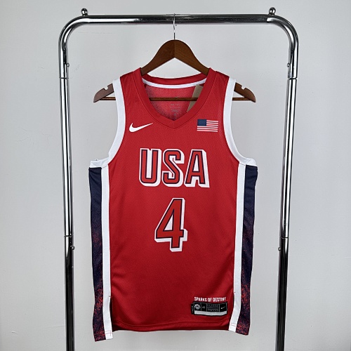 Stephen Curry #4 Red Basketball Jersey