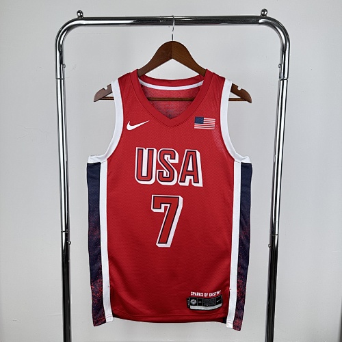 Kevin Durant #7 Red Basketball Jersey