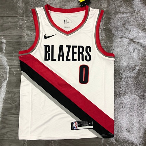 Portland Trail Blazers Damian Lillard #0 Home White 21 Season Basketball Jersey