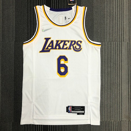 Los Angeles Lakers LeBron James #6 White Basketball Jersey