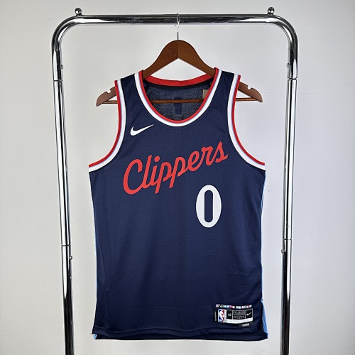 Los Angeles Clippers #0 Away Blue 25 Season Basketball Jersey