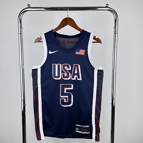 Anthony Edwards #5 Blue Basketball Jersey