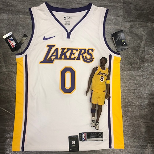 Los Angeles Lakers #0 White Basketball Jersey