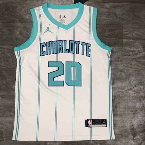 Charlotte Hornets #20 White 20 Season Basketball Jersey