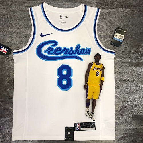 Los Angeles Lakers #8 Retro Edition White Basketball Jersey
