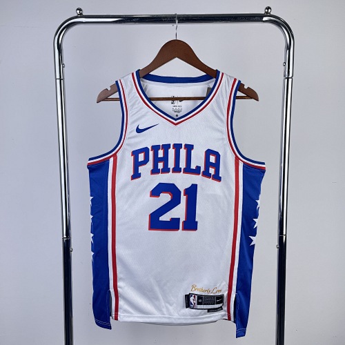 Philadelphia 76ers Joel Embiid #21 Home White 23 Season Basketball Jersey