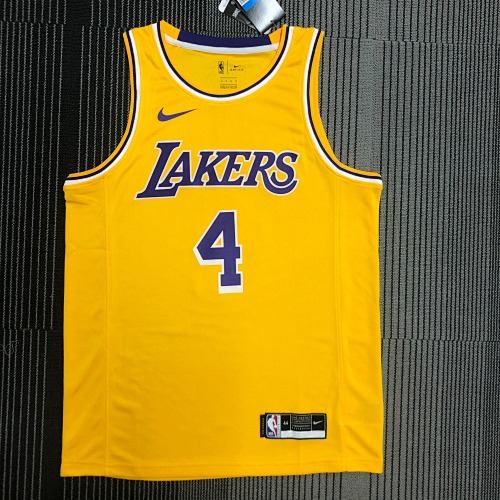 Los Angeles Lakers #4 Yellow Basketball Jersey