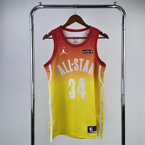Giannis Antetokounmpo #34 All-Star Yellow 23 Season Basketball Jersey
