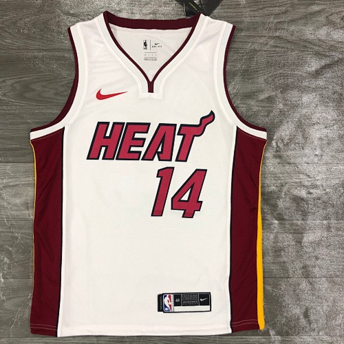 Miami Heat #14 White Basketball Jersey