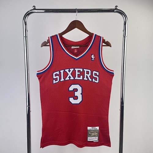 Allen Iverson #3 Retro Edition Fan Edition Red 97 Season Basketball Jersey