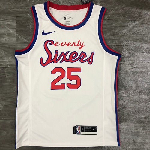 Philadelphia 76ers #25 Retro Edition Limited Edition 21 Season Basketball Jersey