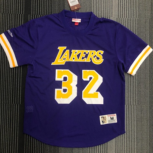Los Angeles Lakers #32 Retro Edition Purple Basketball Jersey