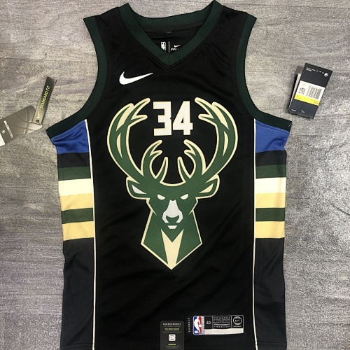 Milwaukee Bucks Giannis Antetokounmpo #34 Black Basketball Jersey