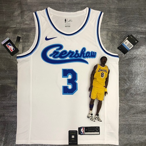 Los Angeles Lakers #3 Retro Edition White Basketball Jersey