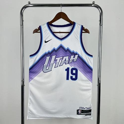 Utah Jazz #19 White 26 Season Basketball Jersey