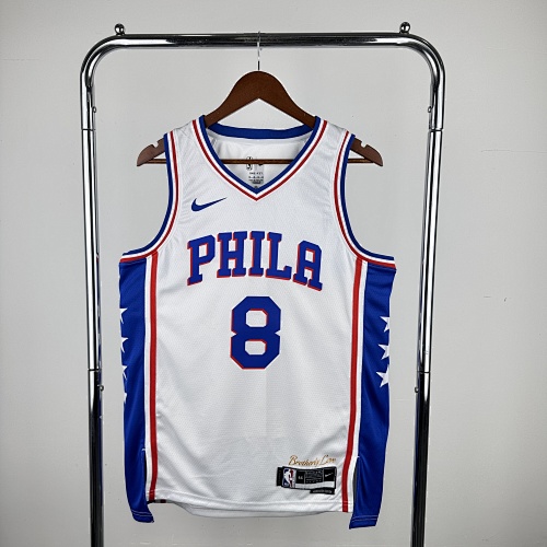 Philadelphia 76ers #8 Home White 23 Season Basketball Jersey