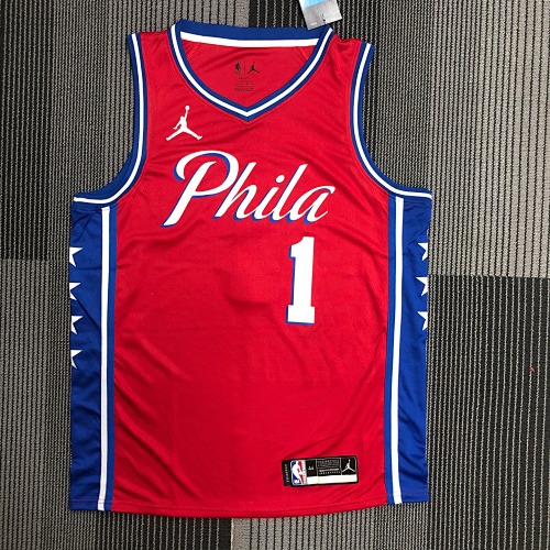 Philadelphia 76ers James Harden #1 Jumpman Red Basketball Jersey