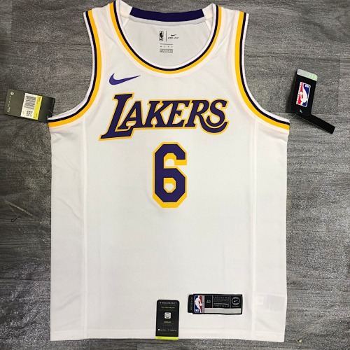 Los Angeles Lakers LeBron James #6 White Basketball Jersey