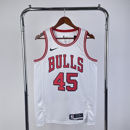 Chicago Bulls Michael Jordan #45 White 23 Season Basketball Jersey